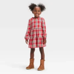 Toddler Girls' Plaid Long Sleeve Dress - Cat & Jack™ 6 Toddler Girls' Plaid Long Sleeve Dress - Cat & Jack™ -Cat & Jack GUEST c2e443c8 7bb2 46ab 8364 b07759c6e4c0