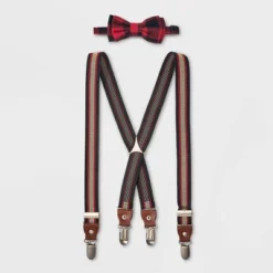Boys' 2pk Plaid Bow Tie And Suspender Set - Cat & Jack™