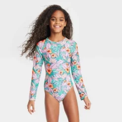 Girls' Floral Print One Piece Swimsuit - Cat & Jack™ -Cat & Jack GUEST c3064446 d287 462e 9791 ea3973550310