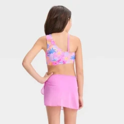 Girls' 'Sketchy Tropical Scenic With Sarong' Bikini Set - Cat & Jack™ Light Pink -Cat & Jack GUEST c3fbb189 9f3f 4df0 a4df 3a88032f3c4d