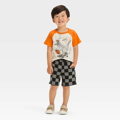 Toddler Boys' Dino Halloween Short Sleeve T-Shirt And Shorts Set - Cat & Jack™ Gray 4 Toddler Boys' Dino Halloween Short Sleeve T-Shirt And Shorts Set - Cat & Jack™ Gray - Image 4