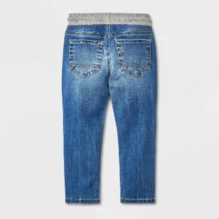 Toddler Boys' 2pk Pull-On Straight Fit Jeans - Cat & Jack™ Blue Denim/Brown