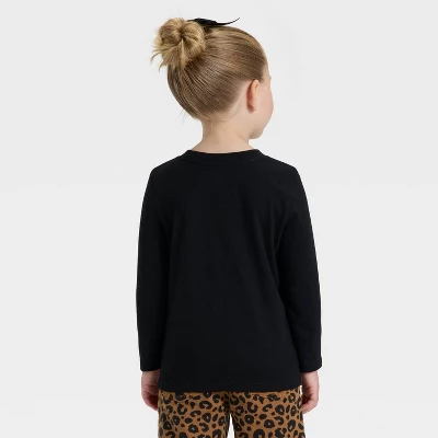 Toddler Girls' Long Sleeve Halloween Graphic T-Shirt - Cat & Jack™ Black 2 Toddler Girls' Long Sleeve Halloween Graphic T-Shirt - Cat & Jack™ Black - Image 2