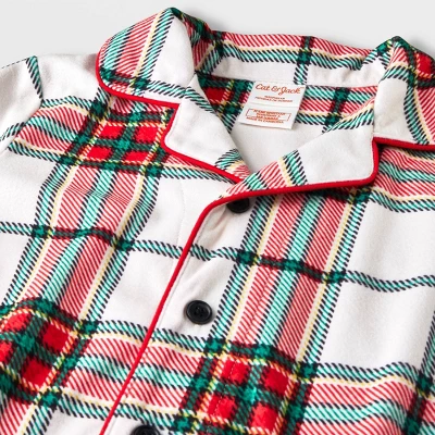 Toddler Plaid Coat Pajama Set - Cat & Jack™ Cream 2 Toddler Plaid Coat Pajama Set - Cat & Jack™ Cream - Image 2