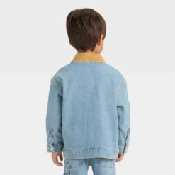 Toddler Boys' Collared Denim Jacket - Cat & Jack™ Medium Wash