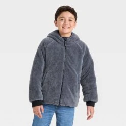 Kids' Hooded Reversible Puffer - Cat & Jack™ -Cat & Jack GUEST cace4335 cb00 4e3a 87ba 3e3813ce6592