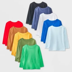 Toddler Boys' 10pk Long Sleeve Solid T-Shirt - Cat & Jack™ -Cat & Jack GUEST cb7c9291 15a4 43d9 9f89 28766f6cce6c