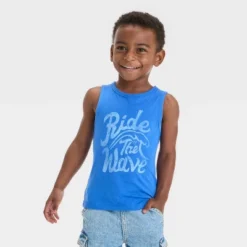 Toddler Boys' Short Sleeve Ride The Wave Tank Top - Cat & Jack™ Blue -Cat & Jack GUEST cb90fbc8 89b6 45ce b98e 08d6ac45dab6