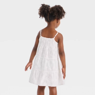 Toddler Girls' Eyelet Embroidered Tank Dress - Cat & Jack™ White 1 Toddler Girls' Eyelet Embroidered Tank Dress - Cat & Jack™ White