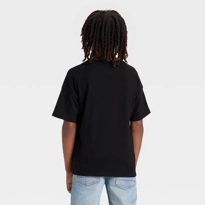 Boys' Short Sleeve Halloween Relaxed Oversized Fit T-Shirt - Cat & Jack™ Black 2 Boys' Short Sleeve Halloween Relaxed Oversized Fit T-Shirt - Cat & Jack™ Black - Image 2