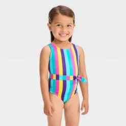 Toddler Girls' Striped Belted One Piece Swimsuit - Cat & Jack™ -Cat & Jack GUEST d1421a61 0631 4584 9813 9ad053b6ed11