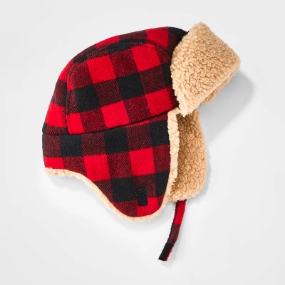 Toddler Boys' Plaid Trapper Hat - Cat & Jack™ Red 1 Toddler Boys' Plaid Trapper Hat - Cat & Jack™ Red