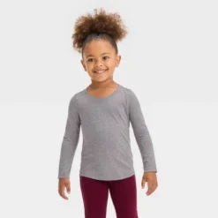 Toddler Girls' 3pk Solid Shirt Set - Cat & Jack™ White/Black/Gray