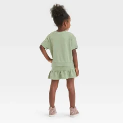 Toddler Girls' Crop Skort Set - Cat & Jack™ Olive Green