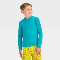 Boys' Solid Rash Guard Top - Cat & Jack™ Turquoise Green -Cat & Jack GUEST d4e5aa9e ae9e 4663 8932 dcc264c1244d