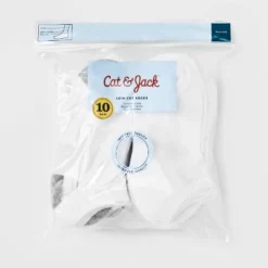 Boys' 10pk Athletic Low Cut Socks - Cat & Jack™ White