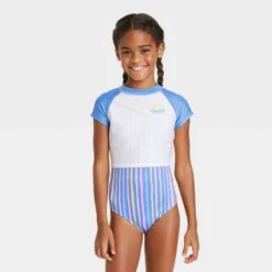 Girls' 2pc Taffy Striped Short Sleeve Rash Guard Set - Cat & Jack™ -Cat & Jack GUEST d7d6fc96 4779 4c4b b5bc 74dcf60a80f3