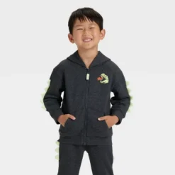 Toddler Boys' Halloween Dino Zip-Up Hoodie - Cat & Jack™ Black -Cat & Jack GUEST d8cd2c86 ce5a 4a70 b71f c46a8e81114e