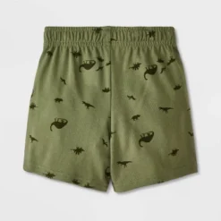 Toddler Boys' 3pk Dino Printed Pull-On Shorts - Cat & Jack™ Dark Olive Green
