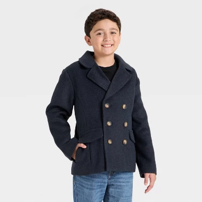 Boys' Pea Coats - Cat & Jack™ Navy Blue 3 Boys' Pea Coats - Cat & Jack™ Navy Blue - Image 3
