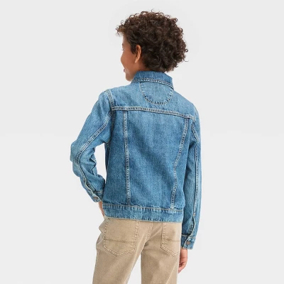 Boys' Long Sleeve Jacket - Cat & Jack™ Medium Wash 1 Boys' Long Sleeve Jacket - Cat & Jack™ Medium Wash