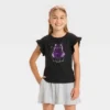 Girls' Short Sleeve Halloween 'Ghost Cat' Flip Sequin T-Shirt - Cat & Jack™ Black