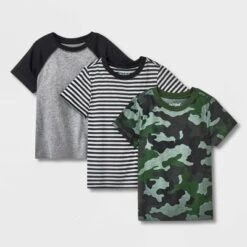 Toddler Boys' 3pk Camoflauge Short Sleeve Shirt - Cat & Jack™ Gray/Black -Cat & Jack GUEST dda2e0fe 255a 4969 a060 2b259efb9109