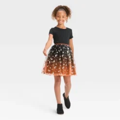 Girls' Short Sleeve Halloween Dress - Cat & Jack™ Black -Cat & Jack GUEST dffdece2 f97d 4f99 934b 929242ca7344