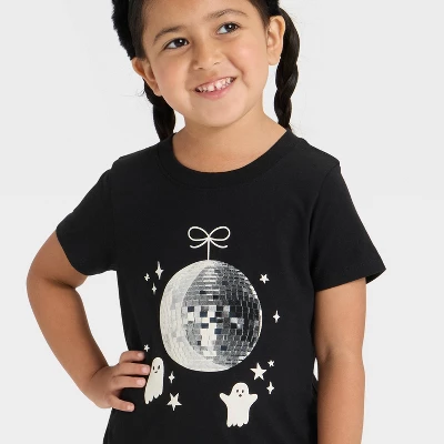 Toddler Girls' Short Sleeve Halloween Graphic T-Shirt - Cat & Jack™ Black 1 Toddler Girls' Short Sleeve Halloween Graphic T-Shirt - Cat & Jack™ Black