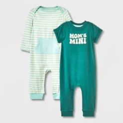 Baby 2pk Mama Romper Set - Cat & Jack™ Turquoise Green 8 Baby 2pk Mama Romper Set - Cat & Jack™ Turquoise Green -Cat & Jack GUEST e0b592d4 17aa 49d2 88ab b39dab1093aa