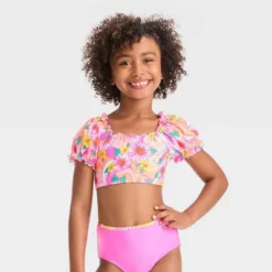 Girls' Daisy Swirls Bikini Set - Cat & Jack™ Pink -Cat & Jack GUEST e20dd2d4 6561 4ccb 9489 e46cef7f311b