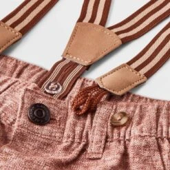 Baby Boys' Jaspe Flannel Suspender Set - Cat & Jack™ Cream -Cat & Jack GUEST e27a8ea4 923c 481c 9c24 6a12a0b070bc