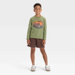 Boys' Long Sleeve Off Road Truck Graphic T-Shirt - Cat & Jack™ Olive Green -Cat & Jack GUEST e38a3293 d974 452a b2a8 d318668f299c