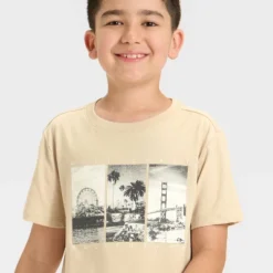 Boys' Short Sleeve West Coast California Graphic T-Shirt - Cat & Jack™ Khaki
