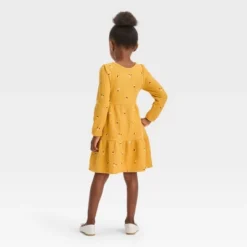 Toddler Girls' Floral Cozy Dress - Cat & Jack™ Yellow