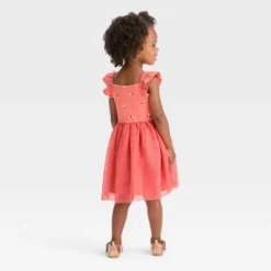 Toddler Girls' Floral Dress - Cat & Jack™ Orange