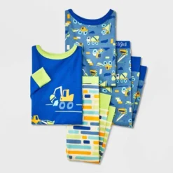 Toddler Boys' 4pc Truck & Construction Pajama Set - Cat & Jack™ Blue -Cat & Jack GUEST e7f51b9e 5214 4458 b449 d72478e6d7d7