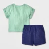 Baby Boys' 2pc Pocket Gauze Shorts Set - Cat & Jack™ Blue