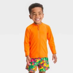 Toddler Solid Rash Guard Top - Cat & Jack™ Orange -Cat & Jack GUEST e8d9c43b 3e1b 49e2 8b73 084bc37e60ce
