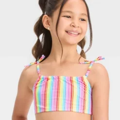 Girls' Rainbow Striped Bikini Set - Cat & Jack™
