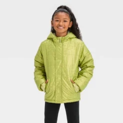 Kids' Solid Puffer Jacket - Cat & Jack™ Green -Cat & Jack GUEST e9b5d4af 2813 44a8 8b50 a867263ccc66