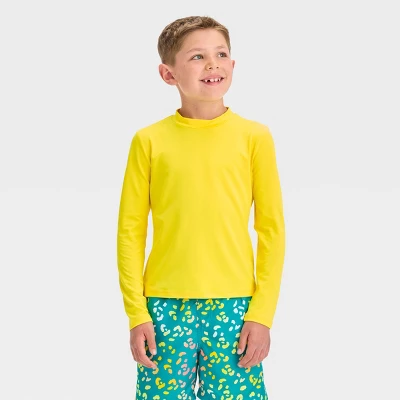 Boys' Solid Rash Guard Top - Cat & Jack™ Yellow 3 Boys' Solid Rash Guard Top - Cat & Jack™ Yellow - Image 3