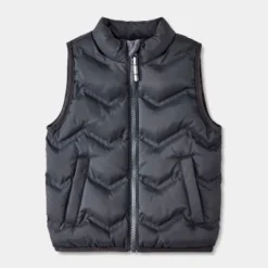 Toddler Solid Quilted Puffer Vest - Cat & Jack™ Charcoal Black -Cat & Jack GUEST ea39d049 7c06 41c6 931f 83a5b3330730