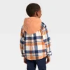 Toddler Boys' Long Sleeve Flannel Hoodie Jacket - Cat & Jack™ Orange