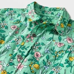 Toddler Boys' Adaptive 2pc Floral Printed Woven Short Sleeve Shirt And Pants Set With Bowtie - Cat & Jack™ Green -Cat & Jack GUEST ee3299ac 5531 4528 865d d3f7346313b5