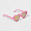 Girls' Scalloped Heart Sunglasses - Cat & Jack™ Pink: UV Protection, Ages 3-10, Recycled Frame