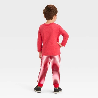 Toddler Boys' 2pc Santa Printed Long Sleeve Graphic T-Shirt And Fleece Jogger Pants Set - Cat & Jack™ Red 1 Toddler Boys' 2pc Santa Printed Long Sleeve Graphic T-Shirt And Fleece Jogger Pants Set - Cat & Jack™ Red