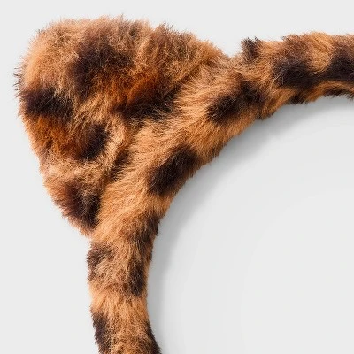 Girls' Leopard Printed Faux Fur Headband - Cat & Jack™ 2 Girls' Leopard Printed Faux Fur Headband - Cat & Jack™ - Image 2