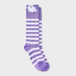 Kids' 2pk Sparkle Ghost And Striped Halloween Knee High Socks - Cat & Jack™ -Cat & Jack GUEST f3d05dd9 2794 45c4 a802 c39e157a06ba