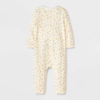 Baby Girls' Long Sleeve Waffle Romper - Cat & Jack™ 1 Baby Girls' Long Sleeve Waffle Romper - Cat & Jack™